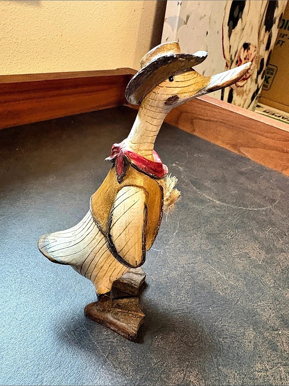 Handcrafted Duck Decor Sculpture Brown & Tan